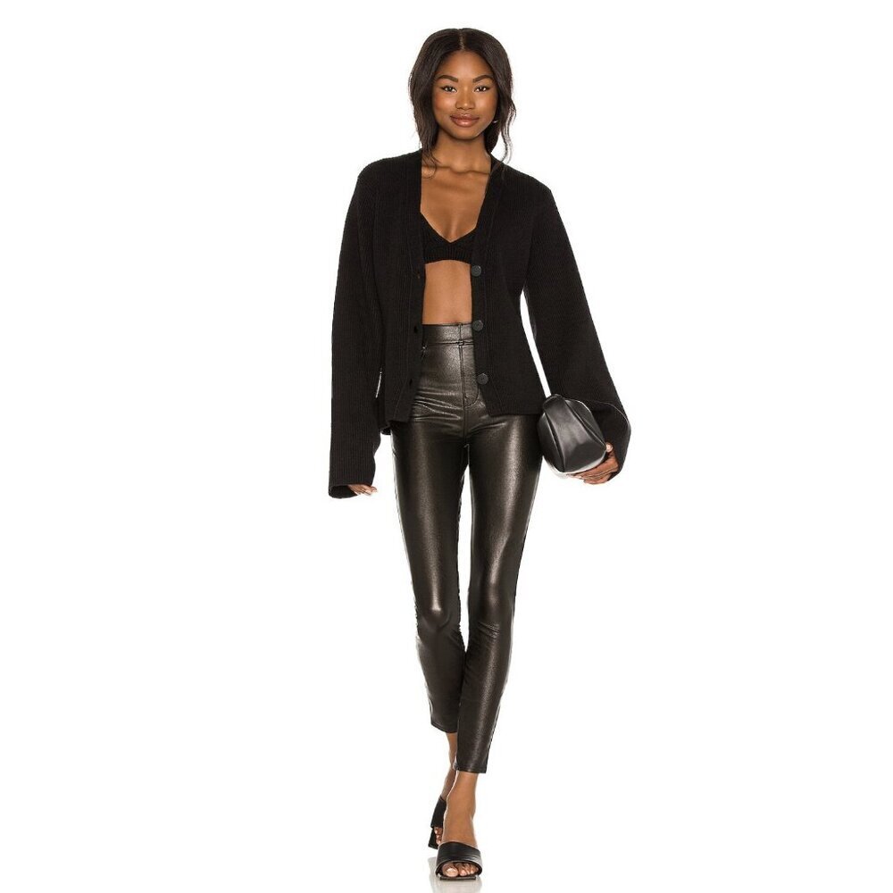 Spanx Leather Like Ankle Skinny Pants Leggings High Rise Waisted Slim Trousers